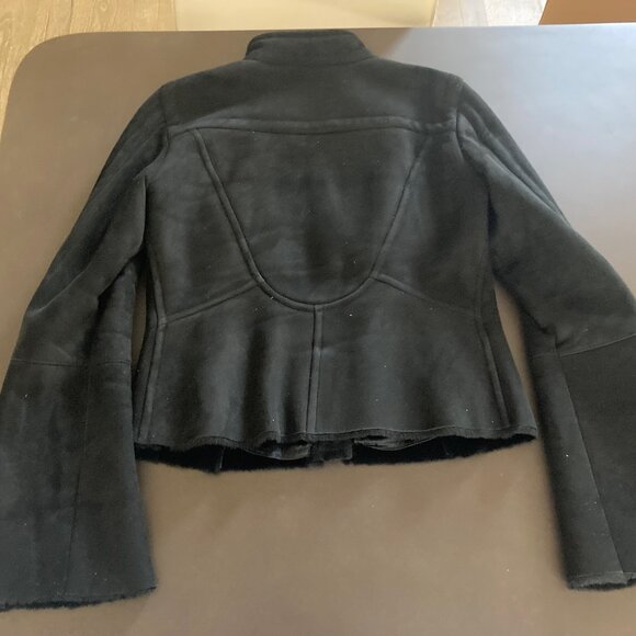 Gucci Tom Ford Fall Winter 2003 Black Suede Shearling Jacket Coat Y2K Vintage - Picture 14 of 16